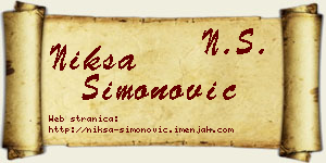 Nikša Simonović vizit kartica
